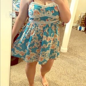 Blue floral dress